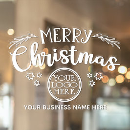 クリスマスをお祝いしましょう ロゴと事業名を追加してください ウィンドウサイン