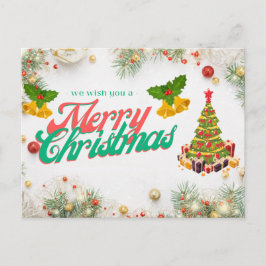 クリスマスをお祝いします ポストカード