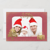 クリスマスをお祝いします 私たちの家族からあなたの家族へ フォト シーズンカード (正面)