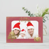 クリスマスをお祝いします 私たちの家族からあなたの家族へ フォト シーズンカード (スタンド正面)