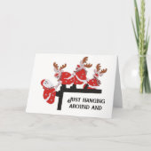 クリスマスをお祝いしようと待ち構えている カード (正面)