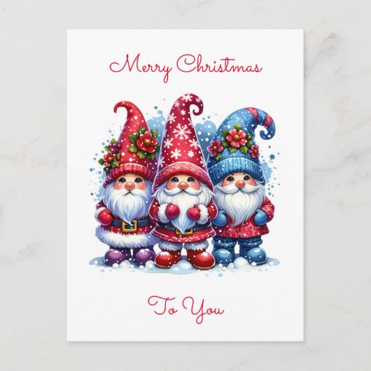 クリスマスをお祝いしよう | ホリデー ノーム シーズンポストカード (正面)