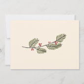 クリスマスをお祝いしよう！ 緑と赤い実の3枚写真カード カード (裏面)