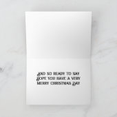 クリスマスをお祝いするってことで、ちょっとの間、ここに滞在してよ カード (内部)