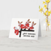 クリスマスをお祝いする為だけに立ち寄る カード (黄色い花)