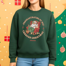 クリスマスをのんびり過ごすおもしろTシャツ スウェットシャツ
