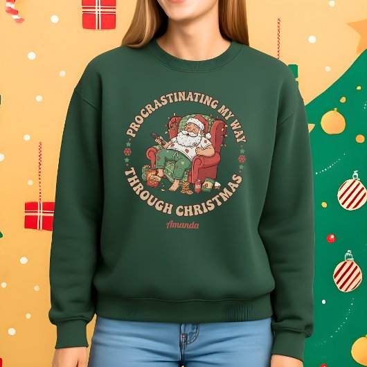 クリスマスをのんびり過ごすおもしろTシャツ スウェットシャツ