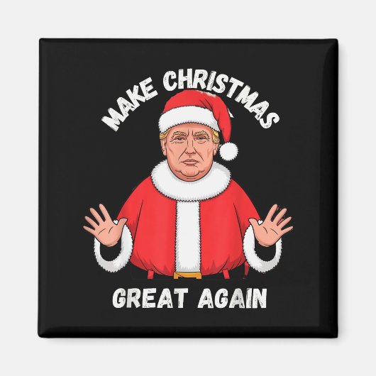 クリスマスをもう一度偉大に おもしろサンタ トランプ マグネット (正面)