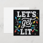 クリスマスをイルミネーションでライトアップしよう!サンタ帽を被って飲みながら シーズンカード (正面/裏面)