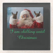 クリスマスをクール取る ガラスコースター (正面)