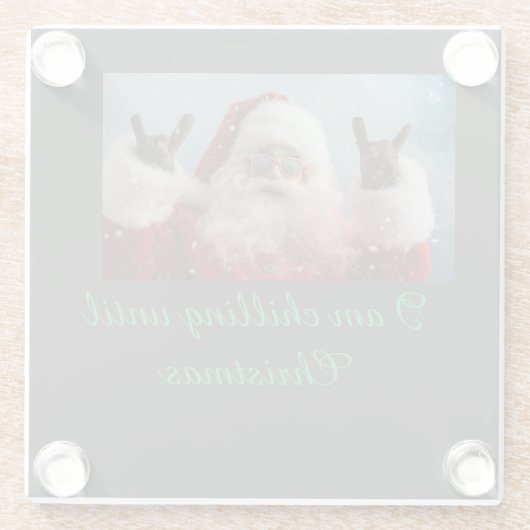 クリスマスをクール取る ガラスコースター (裏面)