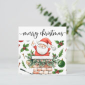 クリスマスをテーマにしたグリーティングとゴルフサンタクロース シーズンカード (スタンド正面)