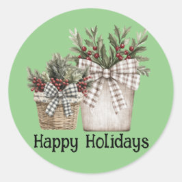 クリスマスをテーマにしたステッカー ラウンドシール