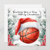 クリスマスをテーマにしたバスケットボール シーズンカード (正面/裏面)
