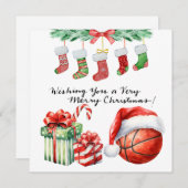 クリスマスをテーマにしたバスケットボール シーズンカード (正面/裏面)