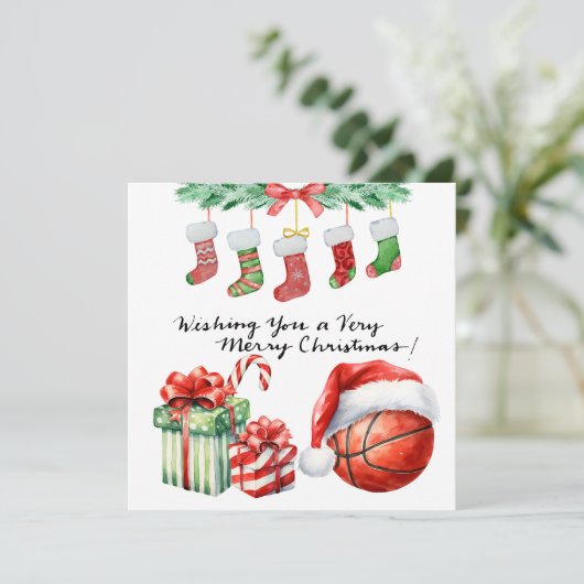 クリスマスをテーマにしたバスケットボール シーズンカード (スタンド正面)