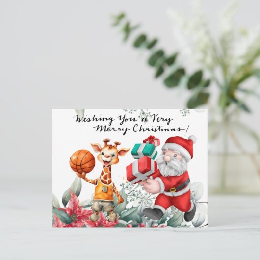 クリスマスをテーマにしたバスケットボール シーズンポストカード (スタンド正面)