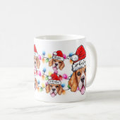 クリスマスをテーマにしたビーグルペットドッグラバーサンタクロース コーヒーマグカップ (正面右)
