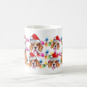 クリスマスをテーマにしたビーグルペットドッグラバーサンタクロース コーヒーマグカップ (中央)