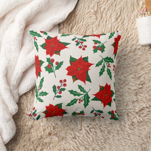 クリスマスをテーマにしたフローラ クッション (ブランケット)