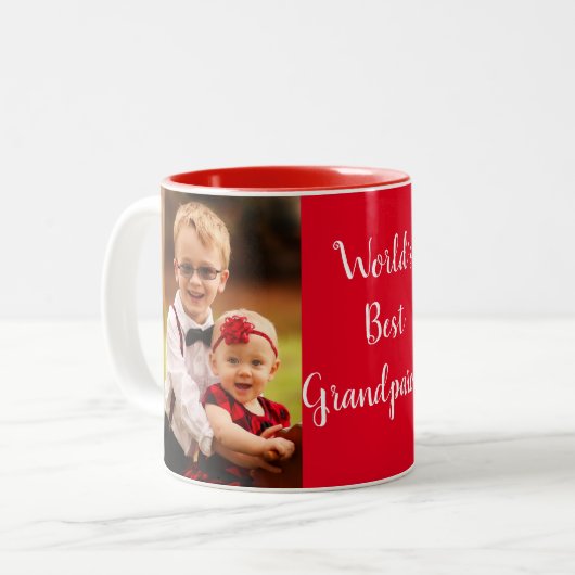 クリスマスをテーマにしたホームデコールマグ向けのフォトギフト ツートーンマグカップ (正面左)