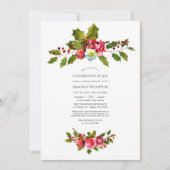 クリスマスをテーマにした人生の祝賀会の写真 招待状 (正面)