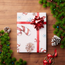 クリスマスをテーマにした冬のスノーフレークエレガントプレゼント ラッピングペーパー