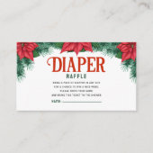 クリスマスをテーマにした冬の赤ちゃんシャワーおむつラッフル エンクロージャーカード (正面)