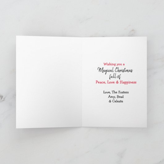 クリスマスをテーマにした可愛いウッドランドの生き物 カード (内部)