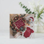 クリスマスをテーマにした妊娠の発表 招待状 (スタンド正面)