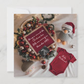 クリスマスをテーマにした妊娠の発表 招待状 (正面)