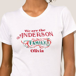 クリスマスをテーマにした家族パーソナライズされた集団 Tシャツ