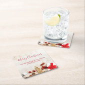 クリスマスをテーマにした木フェイク板のアイテム スクエアペーパーコースター (インサイチュ)