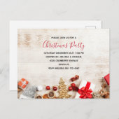 クリスマスをテーマにした木素朴板のアイテム インビテーションポストカード (正面/裏面)