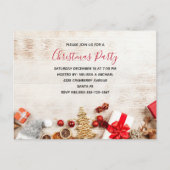 クリスマスをテーマにした木素朴板のアイテム インビテーションポストカード (正面)