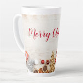 クリスマスをテーマにした木素朴板のアイテム カフェラテマグ (左アングル)