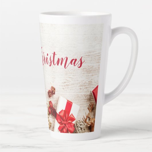 クリスマスをテーマにした木素朴板のアイテム カフェラテマグ (右)