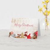 クリスマスをテーマにした木素朴板のアイテム カード (黄色い花)