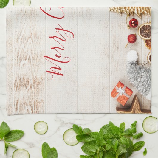クリスマスをテーマにした木素朴板のアイテム キッチンタオル (折り畳み)