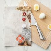 クリスマスをテーマにした木素朴板のアイテム キッチンタオル (四つ折り)