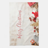 クリスマスをテーマにした木素朴板のアイテム キッチンタオル (縦)
