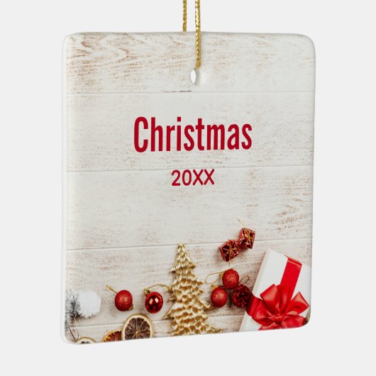 クリスマスをテーマにした木素朴板のアイテム セラミックオーナメント (右)