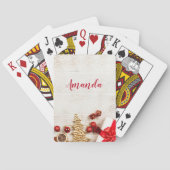 クリスマスをテーマにした木素朴板のアイテム トランプ (裏面)