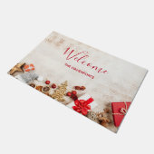 クリスマスをテーマにした木素朴板のアイテム ドアマット (アングル)