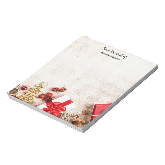 クリスマスをテーマにした木素朴板のアイテム ノートパッド (回転)