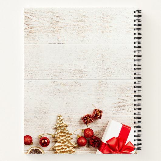 クリスマスをテーマにした木素朴板のアイテム ノートブック (裏面)