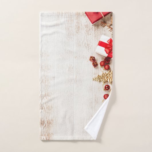 クリスマスをテーマにした木素朴板のアイテム バスタオルセット (ハンドタオル)