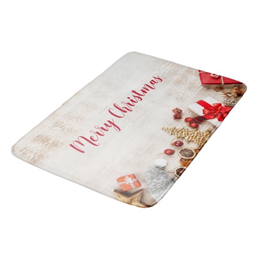 クリスマスをテーマにした木素朴板のアイテム バスマット (アングル)