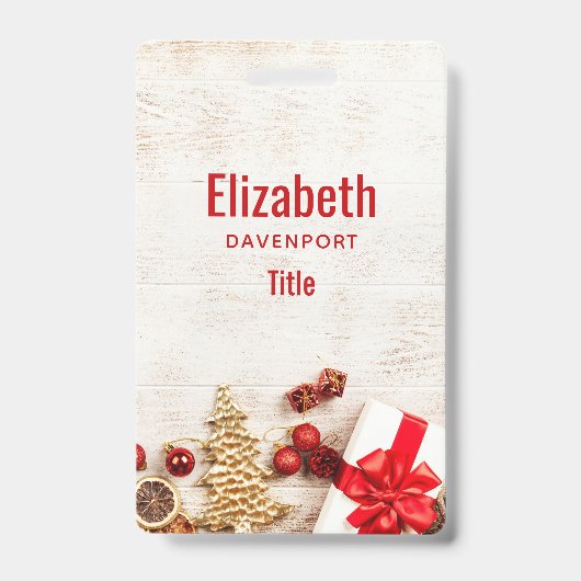 クリスマスをテーマにした木素朴板のアイテム バッジ (表面)