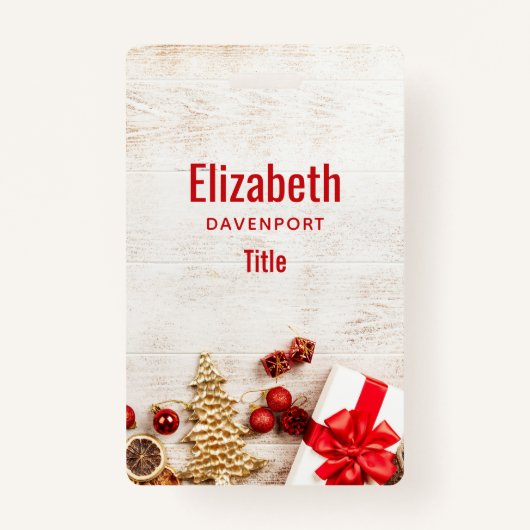 クリスマスをテーマにした木素朴板のアイテム バッジ (正面)